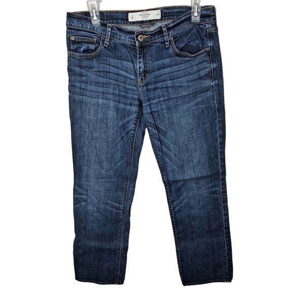 Abercrombie & Fitch Women 6 Medium Wash Straight Leg Stretch Denim Jeans - Picture 1 of 5